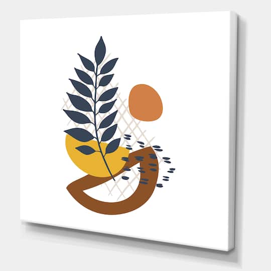 Designart - Elementary Shapes With Abstract Leaves